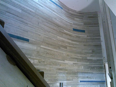 Yacht interior wallcovering installation